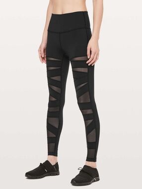 Lululemon Black Hi-Rise Tech Mesh Tights